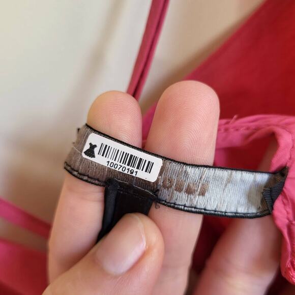 BCBG Maxazria Faux Wrap Wide Leg Jumpsuit - Pink - Picture 13 of 15